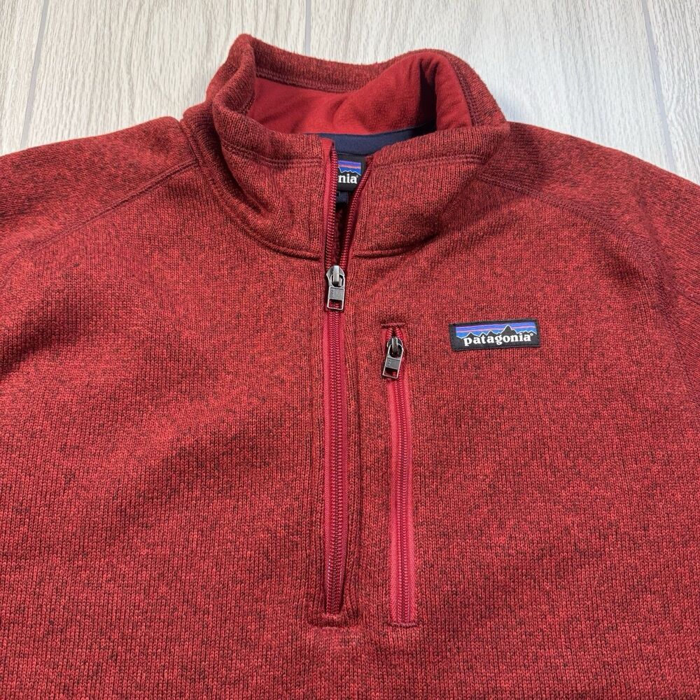 Patagonia Better Sweater 1/4 Quarter Zip Pullover Men’s M Brick Red Fleece VGC